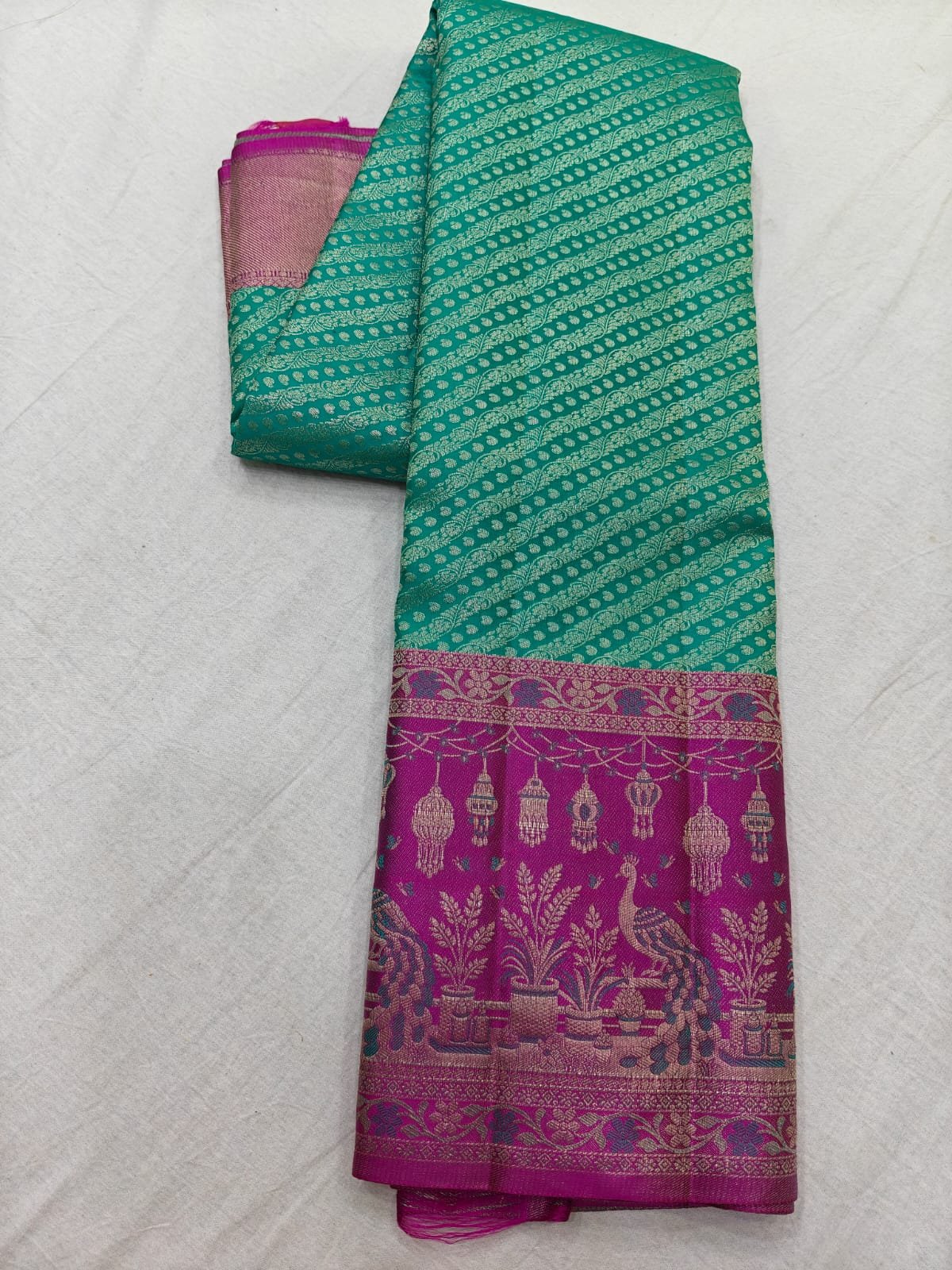 Kanchi pattu Brocket saree